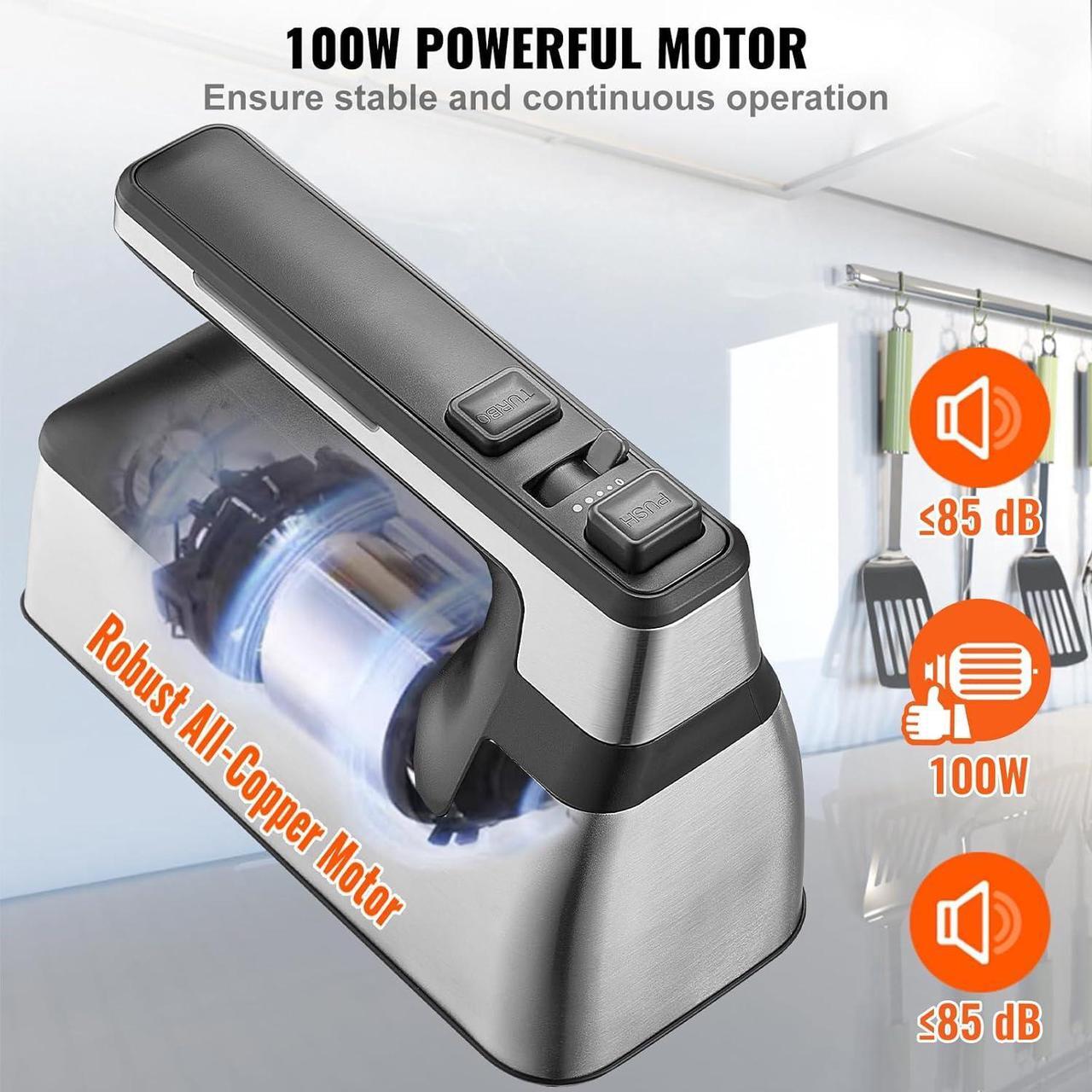 Alt view image 3 of 7 - Cordless Electric Hand Mixer,100W, Continuously Variable Electric Handheld Mixer, with Turbo Boost Beaters Dough Hooks Storage Bag, Baking Supplies for Whipping Mixing Egg Cookie Cake Cream