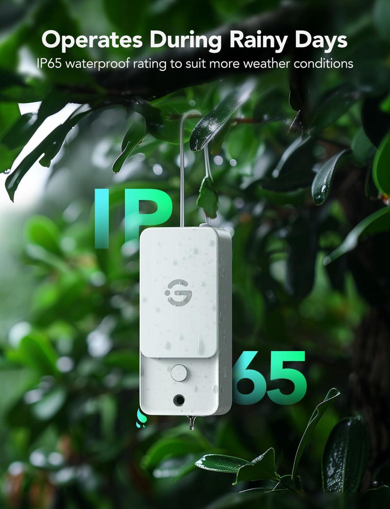 Alt view image 4 of 7 - Wi-Fi Gateway Thermometer Hygrometer H5107, Outdoor Indoor Wireless Temperature Humidity Sensor Monitor with Remote APP Notification Alert, 1312ft/400m Monitoring Range, IP 65 Waterproof