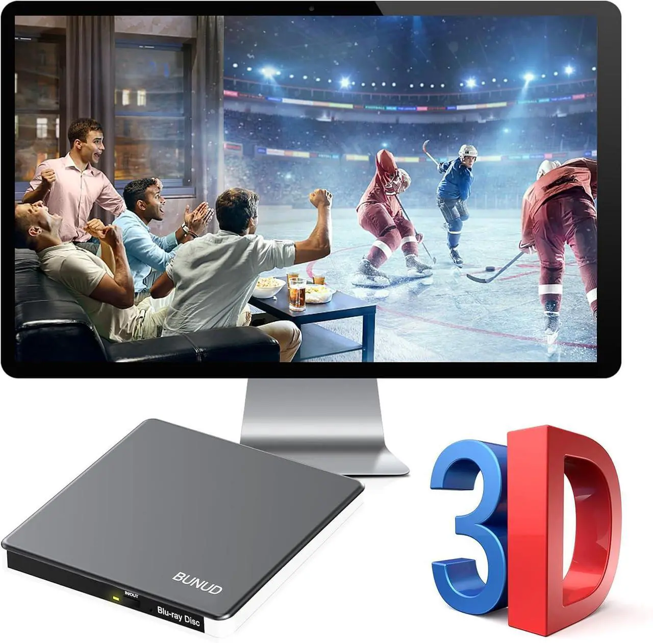 Alt view image 3 of 7 - External Blu Ray CD DVD Drive, USB 3.0 Type C Blu ray Burner BD Player Read/Write Portable Bluray Drive Slim Optical Blue Ray CD DVD Reader for Laptop PC Windows 11 MacBook Pro Air Desktop Linux OS