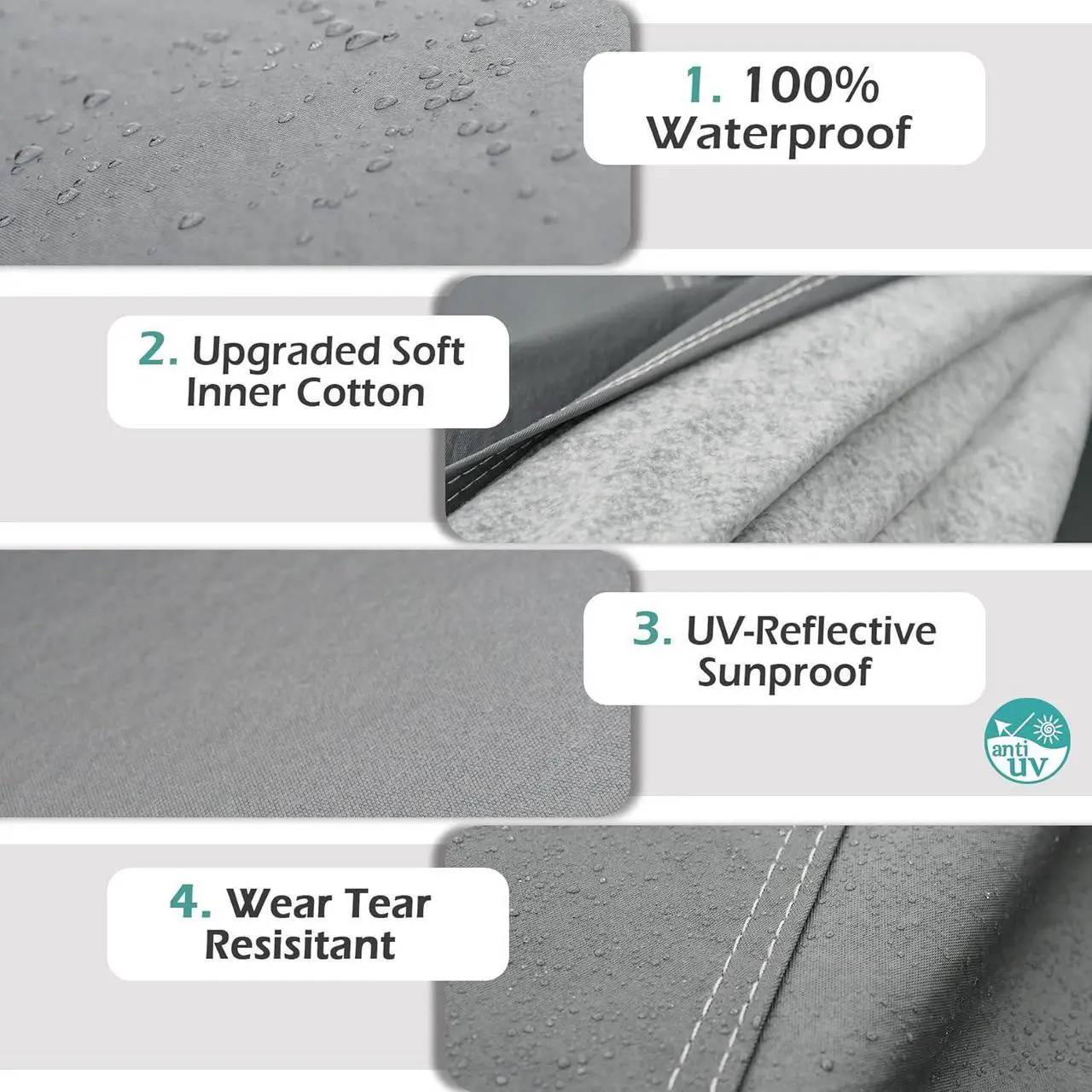 Alt view image 2 of 7 - 16 Layers SUV Car Cover Waterproof All Weather Heavy Duty, Universal Fit Subaru CrossTrek, Audi Q3, Kia Soul/Seltos, Honda Element, Hyundai Kona, Nissan Kicks, Toyota CHR, vw Taos etc.