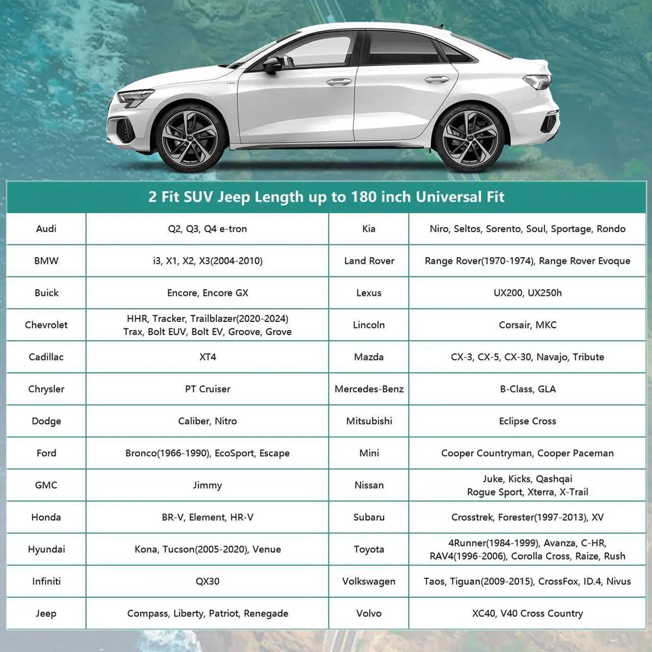 Alt view image 5 of 7 - 16 Layers SUV Car Cover Waterproof All Weather Heavy Duty, Universal Fit Subaru CrossTrek, Audi Q3, Kia Soul/Seltos, Honda Element, Hyundai Kona, Nissan Kicks, Toyota CHR, vw Taos etc.