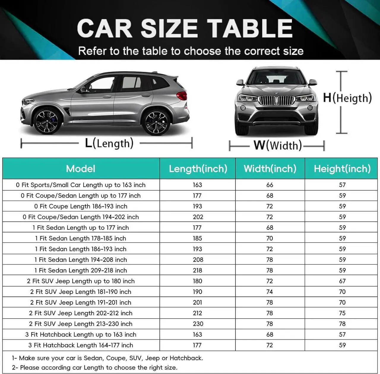 Alt view image 6 of 7 - 16 Layers SUV Car Cover Waterproof All Weather Heavy Duty, Universal Fit Subaru CrossTrek, Audi Q3, Kia Soul/Seltos, Honda Element, Hyundai Kona, Nissan Kicks, Toyota CHR, vw Taos etc.