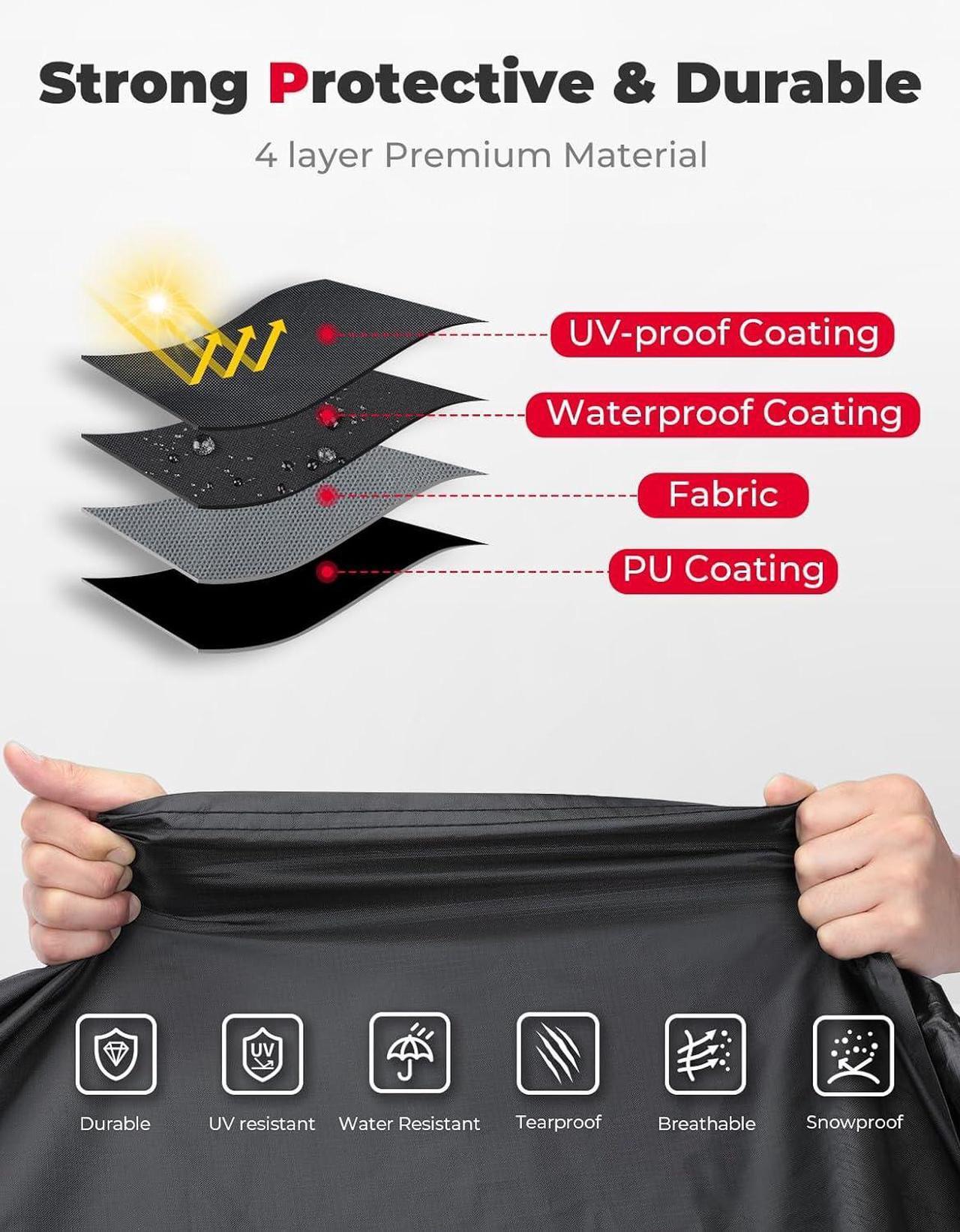 Alt view image 3 of 7 - Full Cover Compatible with Polaris Slingshot with Roof 2023 2024 S SL SLR R ROUSH Edition Waterproof Windproof All Weather Protection Covers with Reflective Strips for Slingshot Accessories