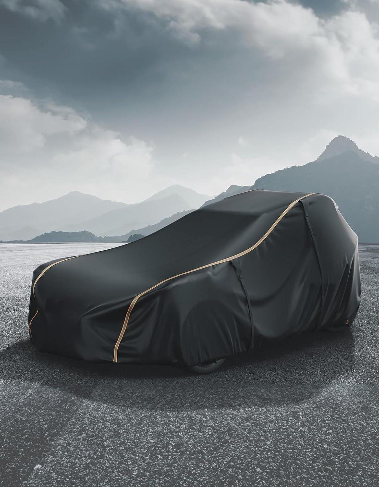 Alt view image 7 of 7 - Full Cover Compatible with Polaris Slingshot with Roof 2023 2024 S SL SLR R ROUSH Edition Waterproof Windproof All Weather Protection Covers with Reflective Strips for Slingshot Accessories