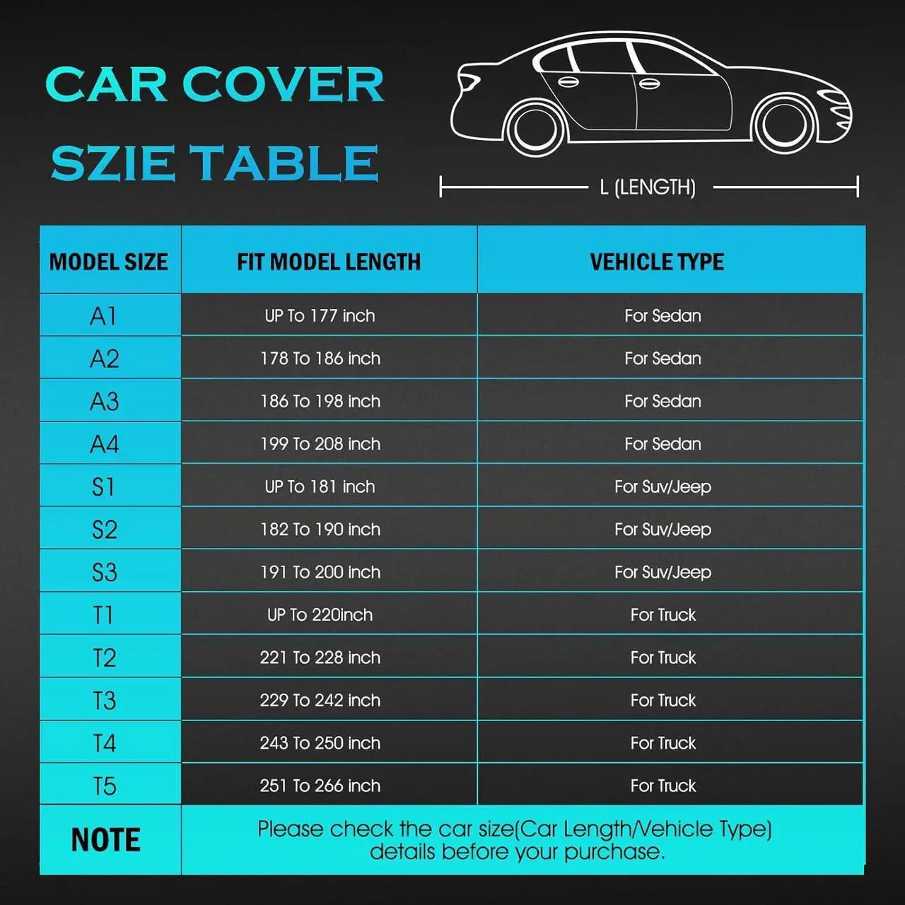 Alt view image 5 of 7 - Truck Car Cover Waterproof All Weather Full Outdoor Pickup Truck Cover Rain UV Protection, Size T2 Universal Fit for Ford F150 Chevy Silverado Dodge Ram 1500. (Fit Truck Length 221 to 228 inch)