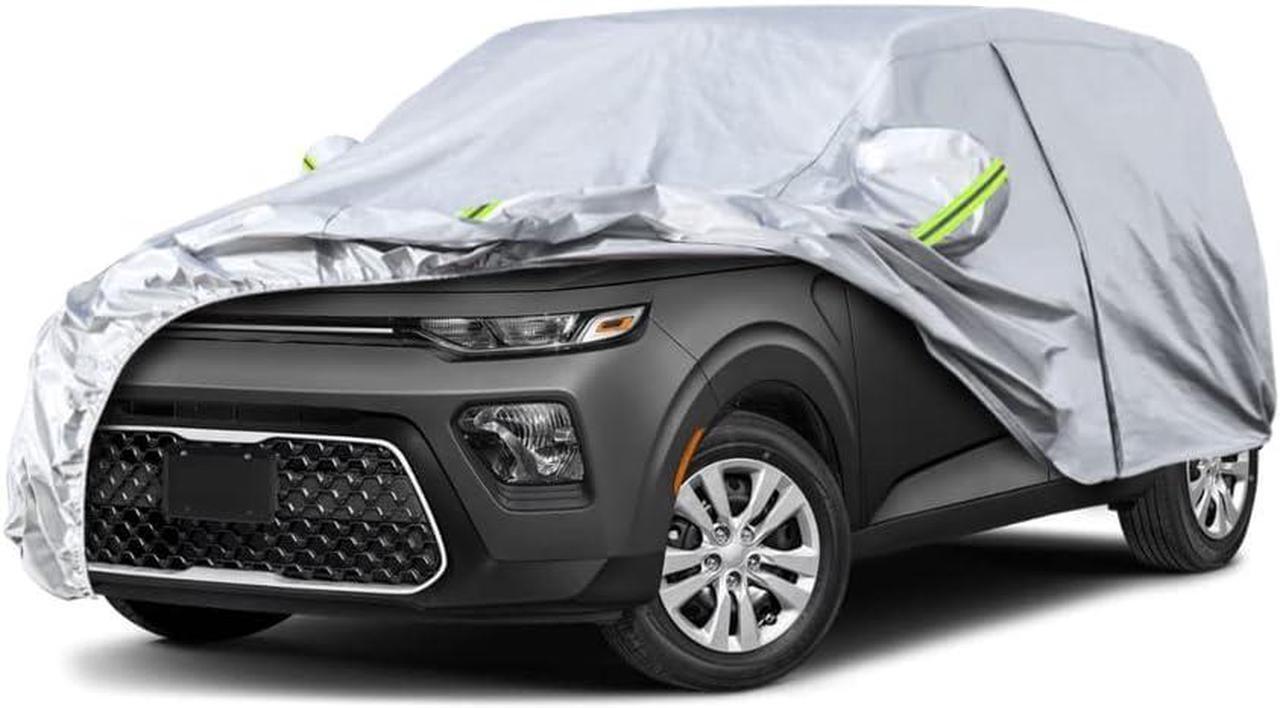 Main image of SUV Car Cover Custom Fit Kia Soul from 2009 to 2025,Waterproof Car Cover All Weather for Automobiles Outdoor Indoor with Zipper Door, Sun Rain Dust Snow Protection.