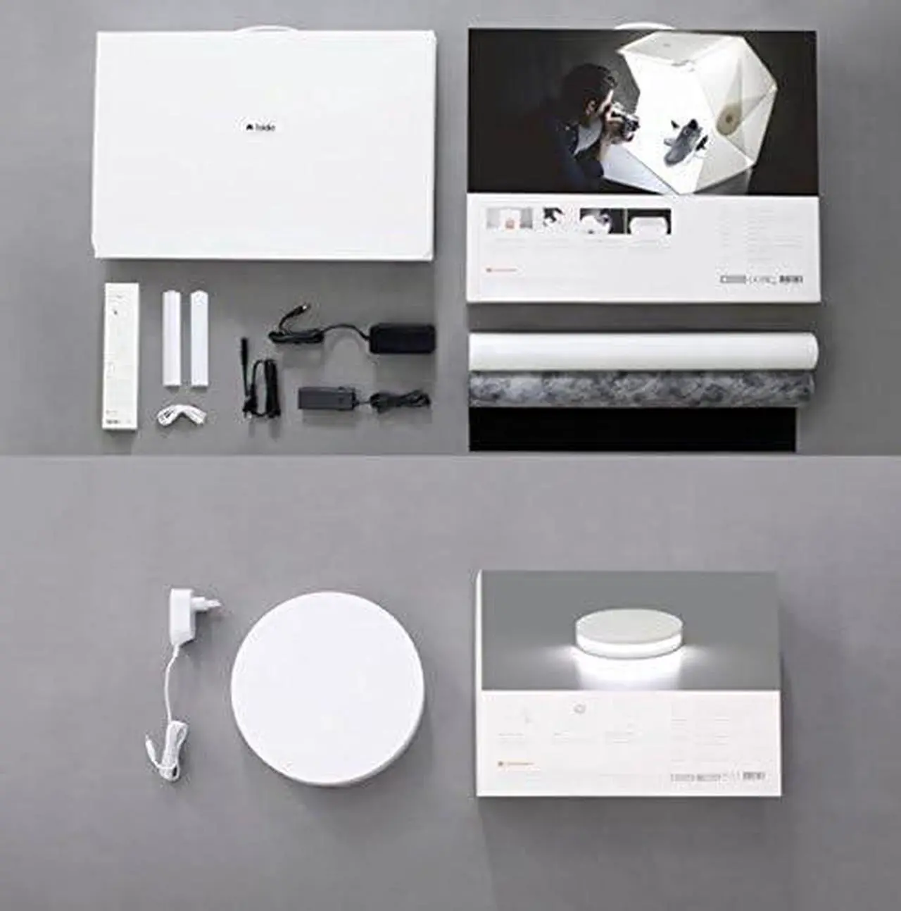 Alt view image 7 of 7 - 360 Studio Set (Photo lightbox Studio with 360 Photography Turntable Set / 25inch Photo Light Box / 10inch Bluetooth 360 Turntable Included | ORANGEMONKIE)