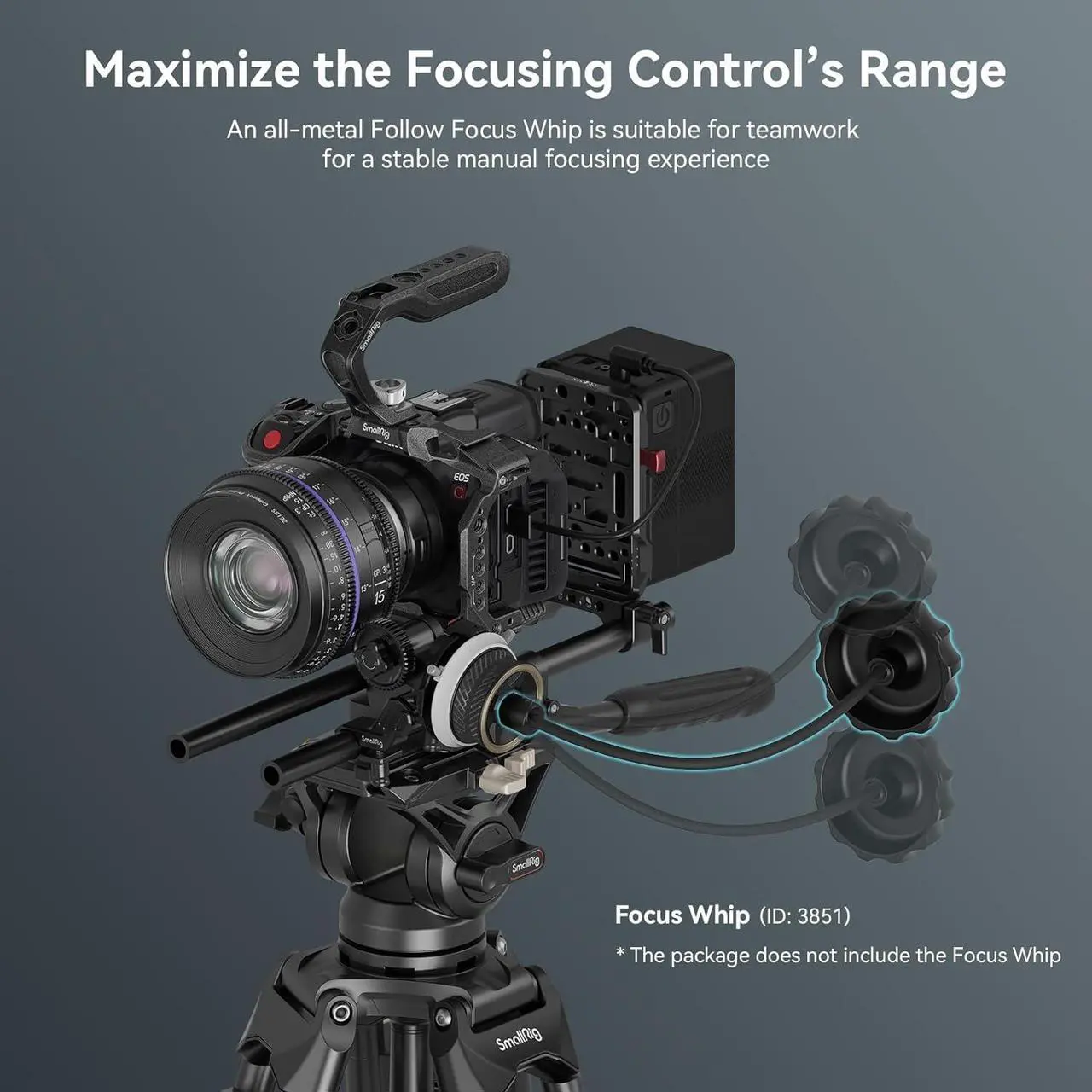 Alt view image 6 of 7 - Mini Follow Focus with A/B Stops & 15mm Rod Clamp and Snap-on Gear Ring Belt for DLSRs and Mirrorless Cameras, Fits Different Diameter Lenses Up to 114mm - 3010C