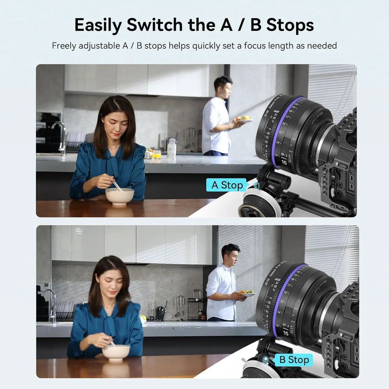 Alt view image 4 of 7 - Mini Follow Focus with A/B Stops & 15mm Rod Clamp and Snap-on Gear Ring Belt for DLSRs and Mirrorless Cameras, Fits Different Diameter Lenses Up to 114mm - 3010C