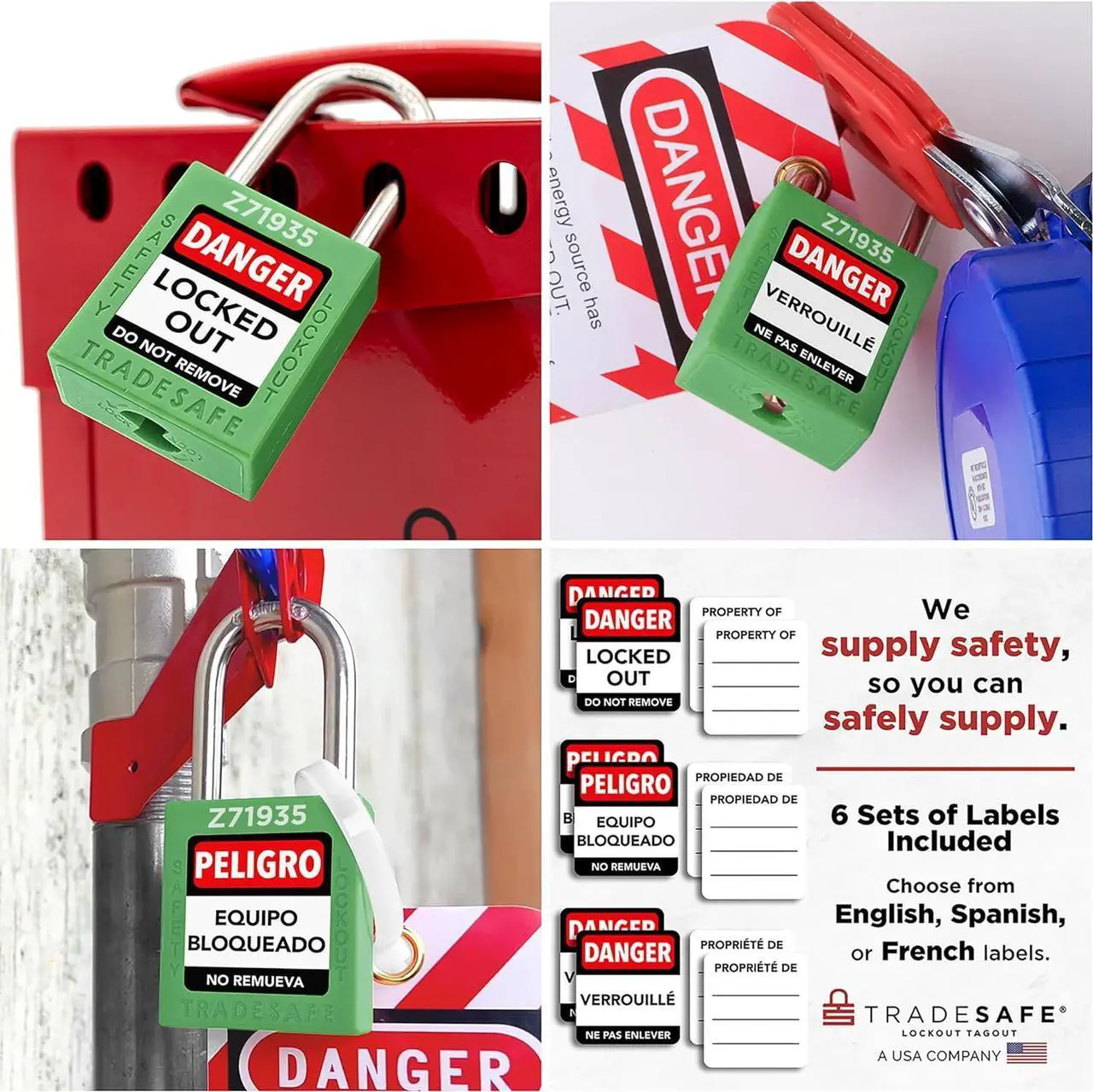 Alt view image 3 of 7 - Lockout Tagout Locks Set - 10 Green Keyed Alike Padlocks, 2 Keys Per Lock, OSHA Compliant Loto Locks for Lock Out Tag Out Stations, Premium Grade