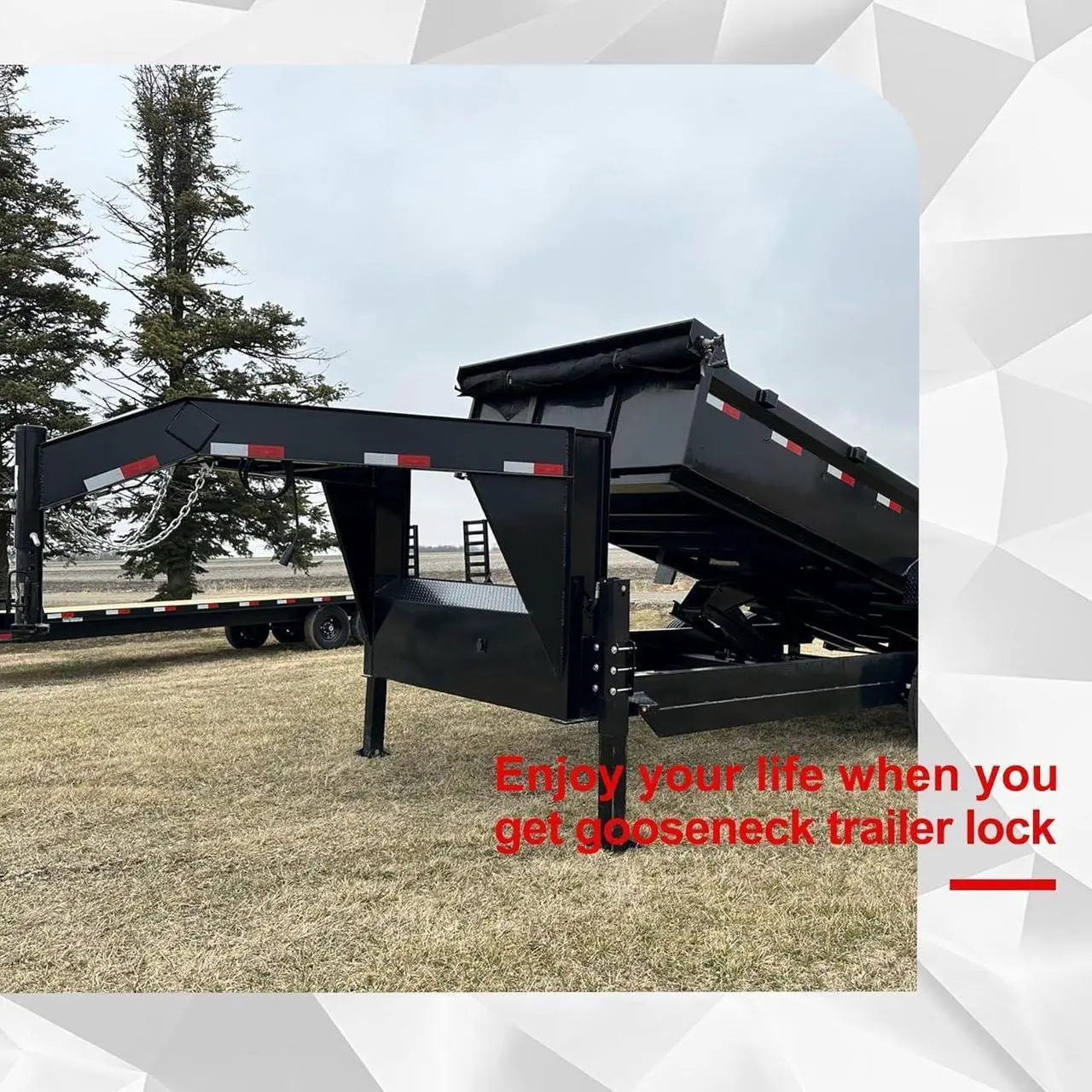 Alt view image 7 of 7 - Gooseneck Hitch Lock with Keyed Padlock, Gooseneck Trailer Hitch Locks, Model TL-50 Coupler Trailer Lock, Gooseneck Lock Fit for Heavy Trailers, Livestock Haulers and RVs - Red