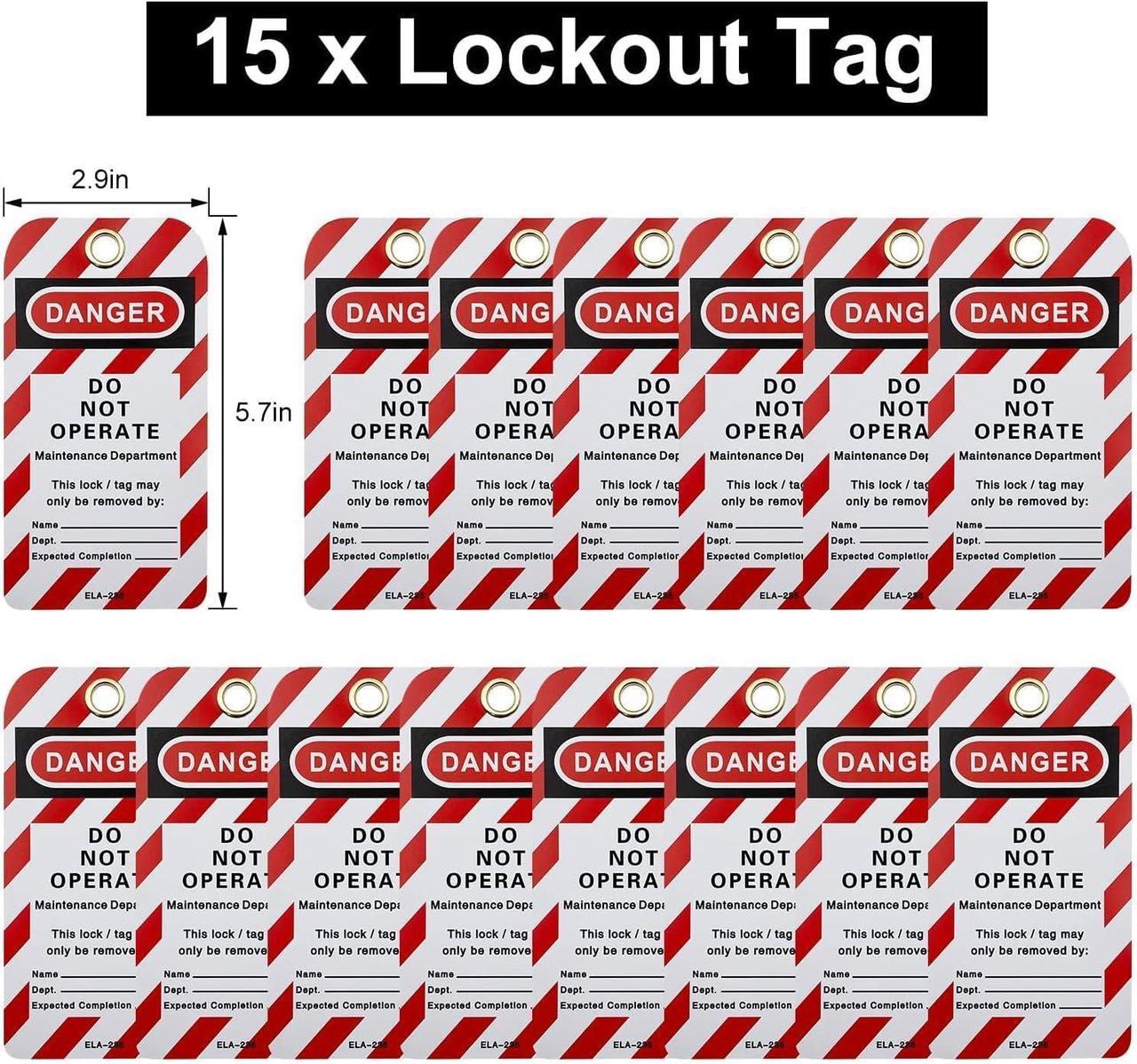 Alt view image 5 of 6 - Tagout Kit Electrical Loto - Clamp-On Circuit Breaker Lockout, Group Lockout Hasps, Lockout Tag, Universal Multi- Pole Breaker with Pocket Bag (Bigger Red Kit)
