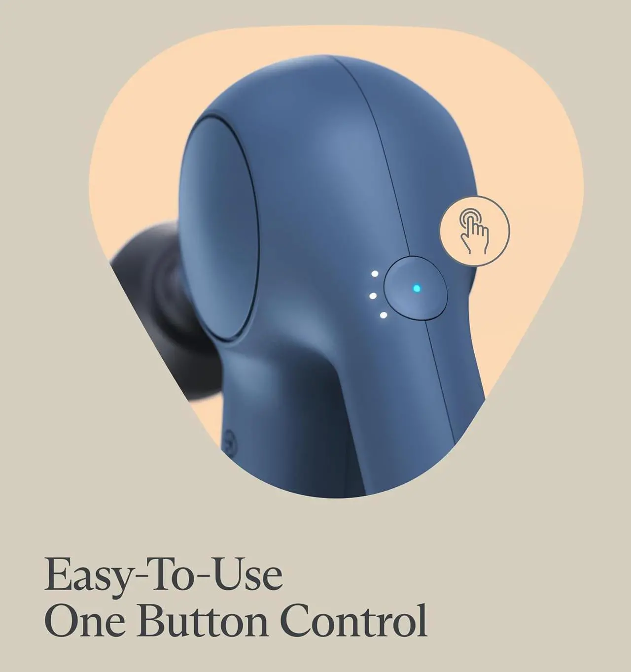 Alt view image 4 of 6 - Relief Handheld Percussion Massage Gun - Easy-to-Use, Comfortable & Light Personal Massager for Every Day Pain Relief Massage Therapy in Neck, Back, Leg, Shoulder and Body (Navy)
