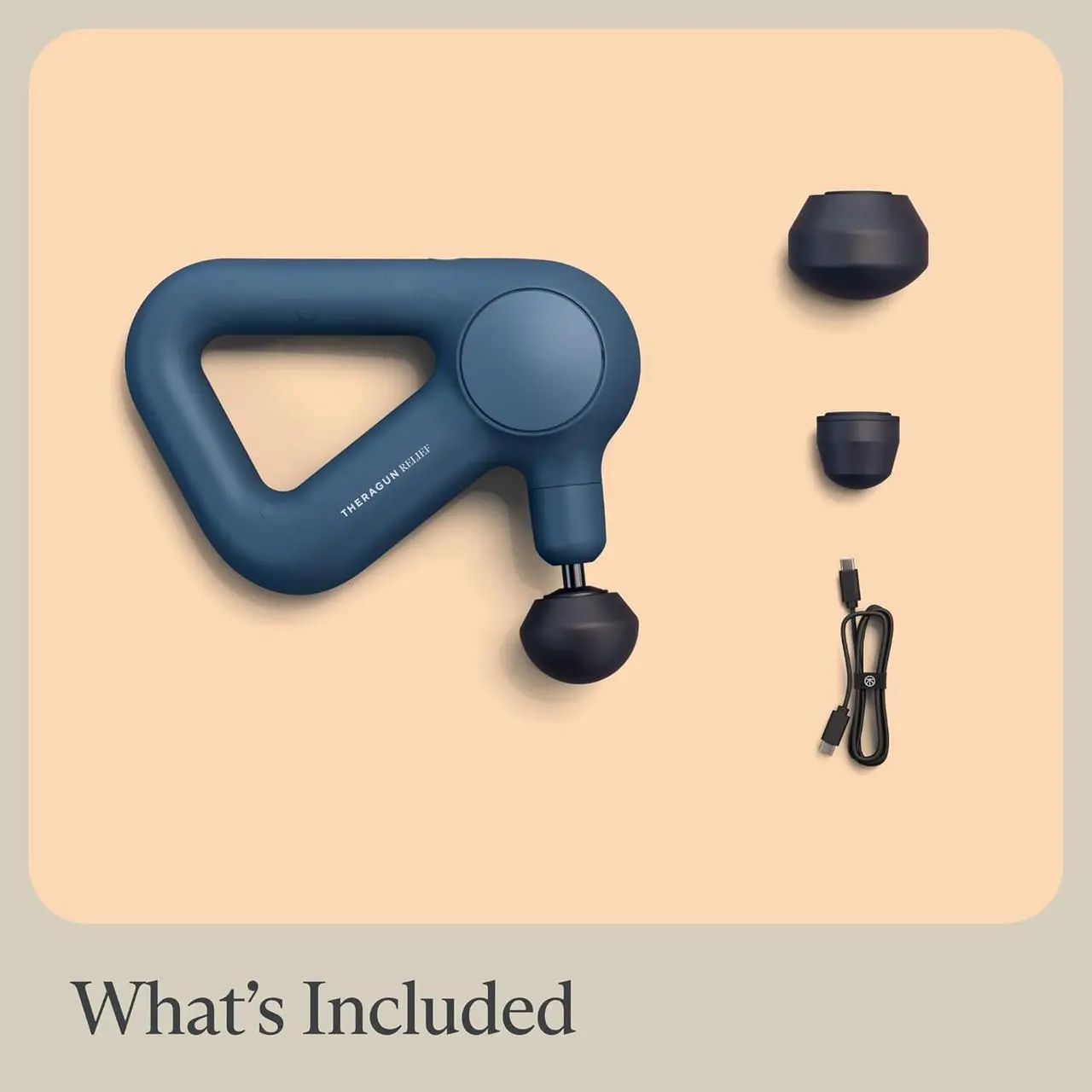 Alt view image 6 of 6 - Relief Handheld Percussion Massage Gun - Easy-to-Use, Comfortable & Light Personal Massager for Every Day Pain Relief Massage Therapy in Neck, Back, Leg, Shoulder and Body (Navy)