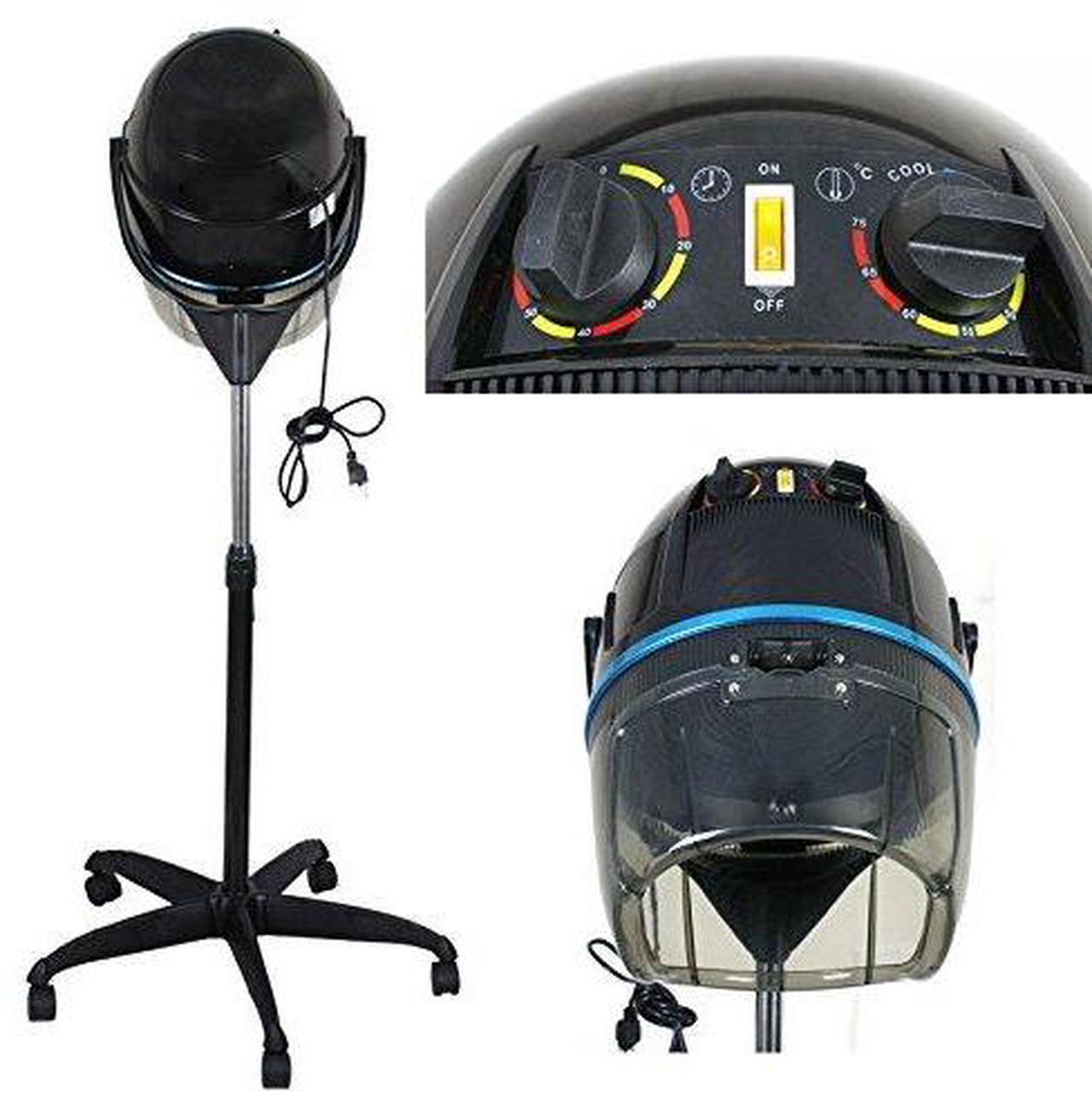 Alt view image 5 of 7 - Stand Up Hair Dryer 1300W Adjustable Floor Hooded Bonnet Hair Dryers with Rolling Wheels Professional Salon Equipment for Beauty Home Hair Drying