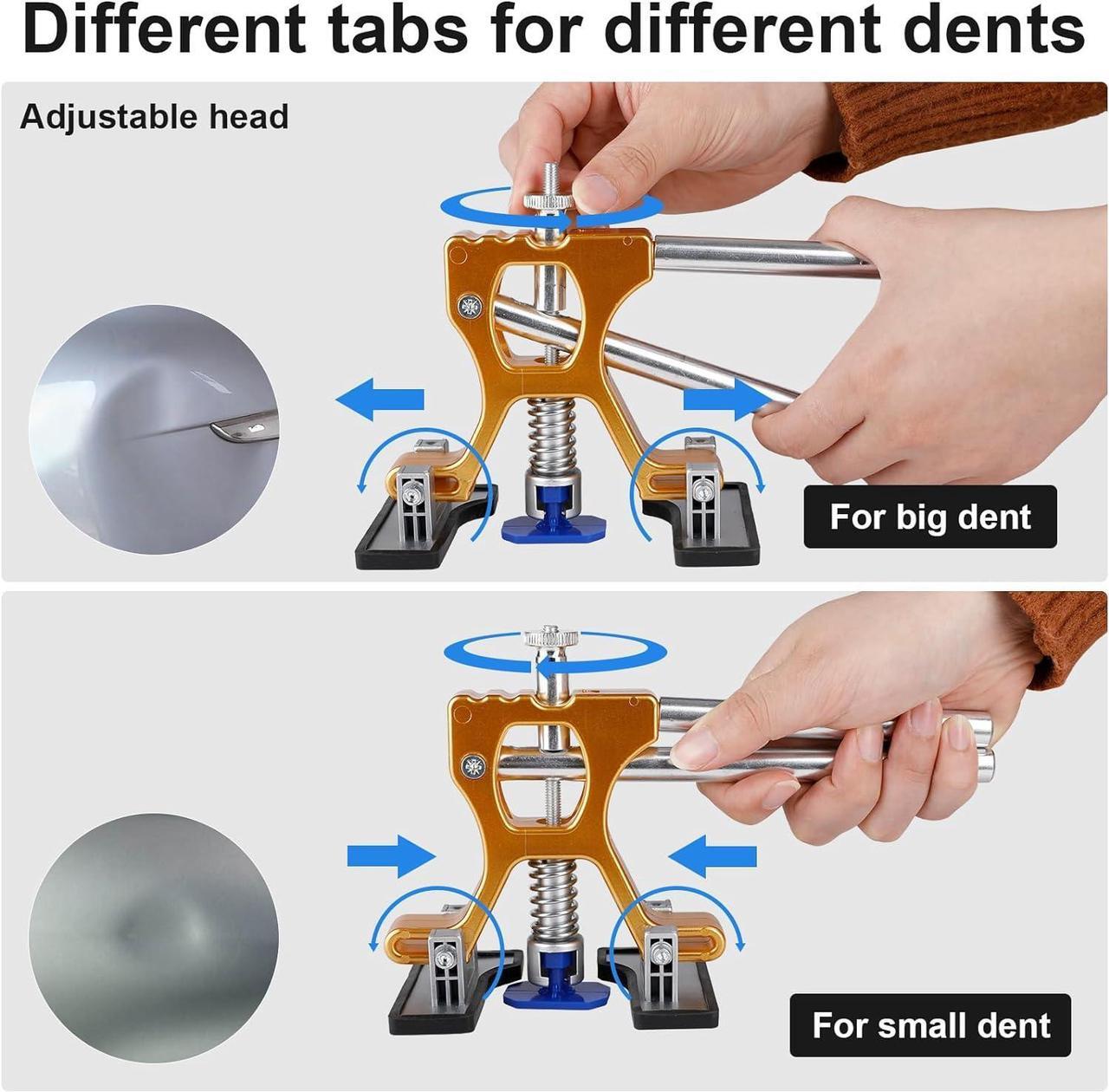 Alt view image 6 of 7 - Dent Puller Hail Remover Kits,129pc Professional Car Paintless Dent Removal Tools,Slide Hammer 2 in 1 T-Bar, Adjustable Dent Lifter,Bridge Puller for Auto Body SUV Dings Damage DIY Removal