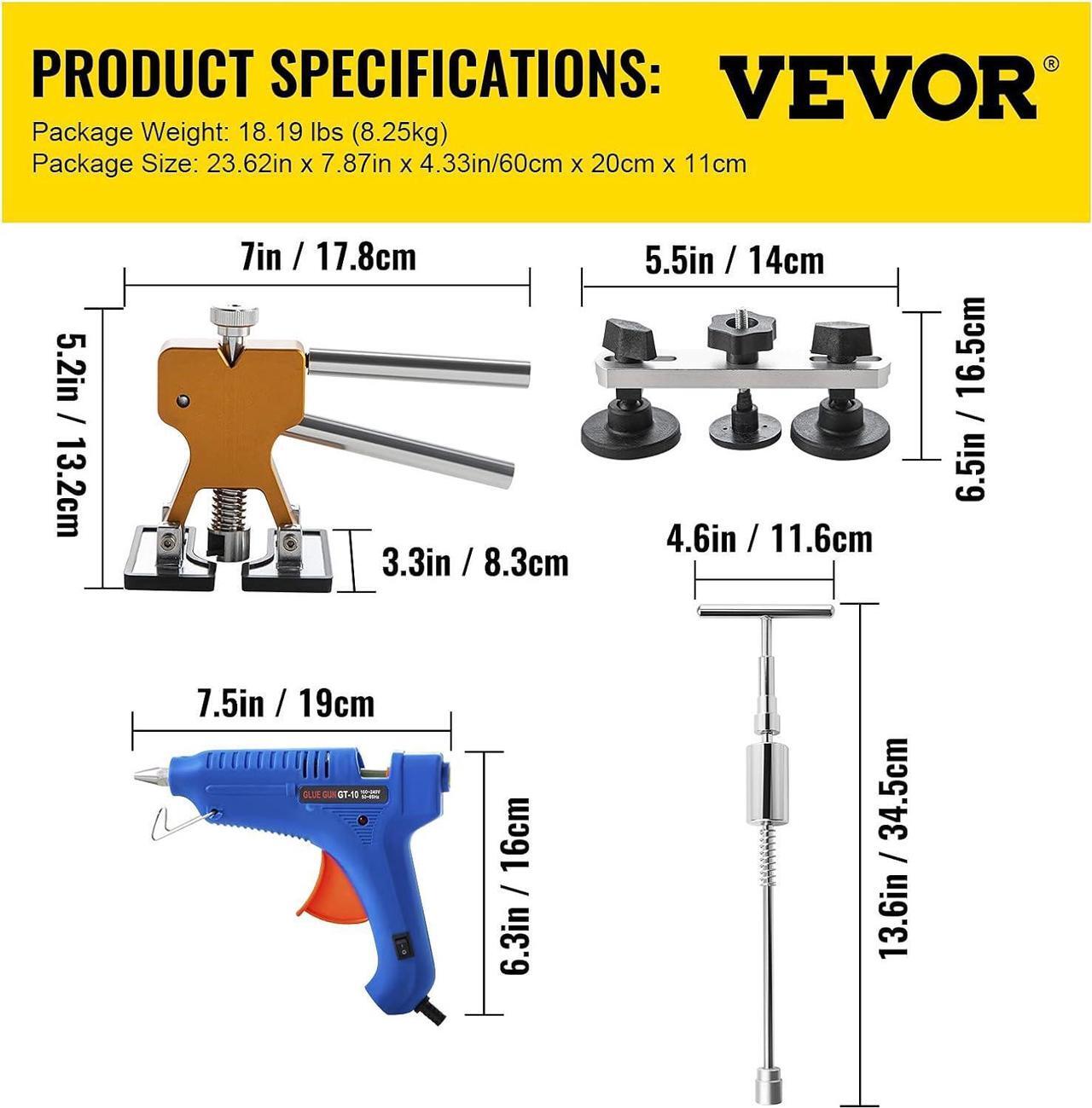 Alt view image 7 of 7 - Paintless Dent Removal Rods, 89 PCS Paintless Dent Repair Tools, Golden Lifter Puller Car Dent Repair Kit, Glue Puller Tabs Dent Puller Kit for Auto Dent Removal, Minor Dents, Door Dings