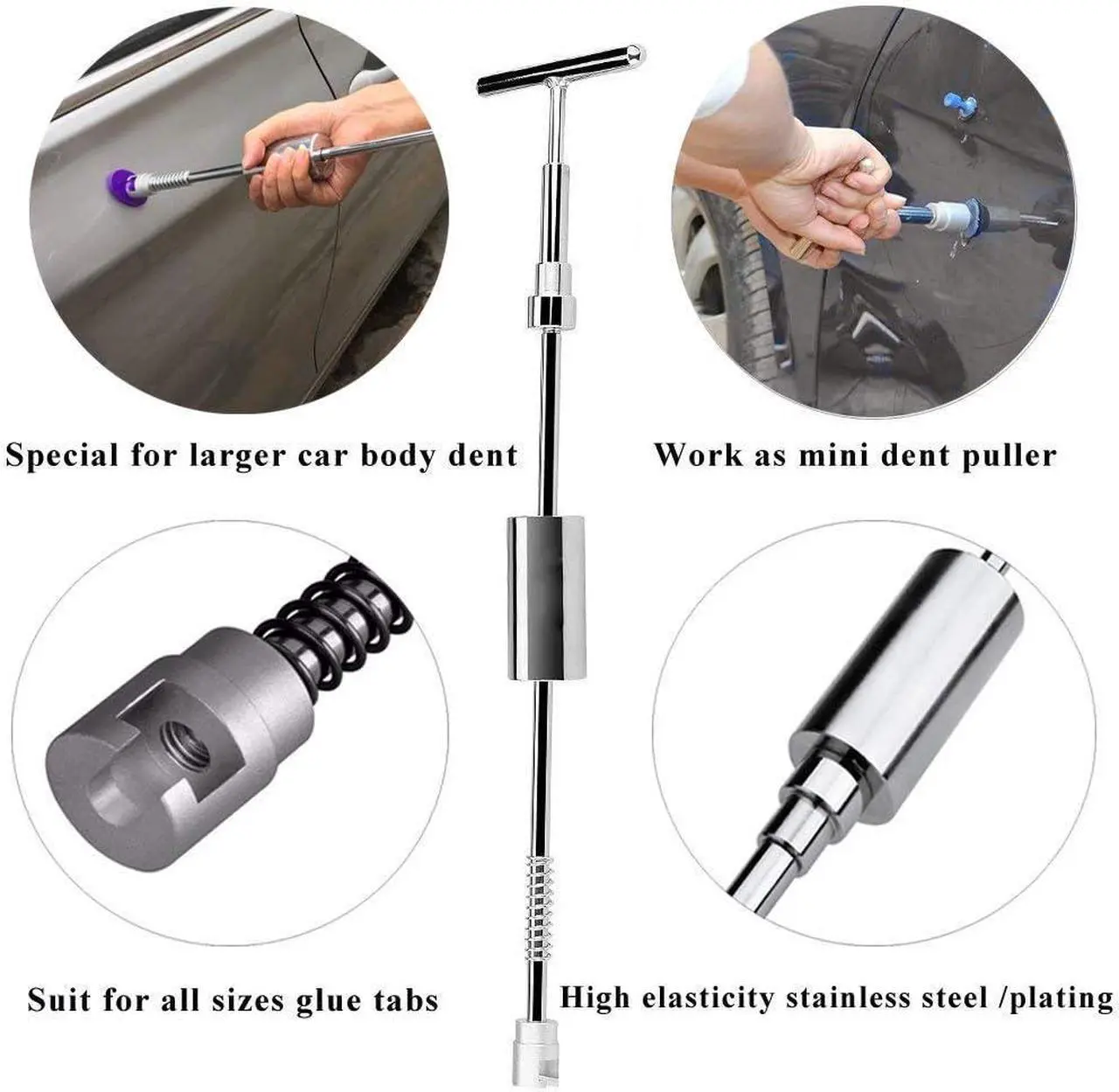 Alt view image 4 of 7 - DIY Paintless Dent Repair Kit - Gliston 89pcs Dent Puller Tools Slide Hammer for Car Hail Damage Dent & Ding Remover