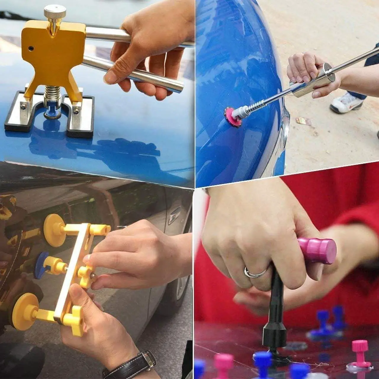 Alt view image 2 of 7 - DIY Paintless Dent Repair Kit - Gliston 89pcs Dent Puller Tools Slide Hammer for Car Hail Damage Dent & Ding Remover