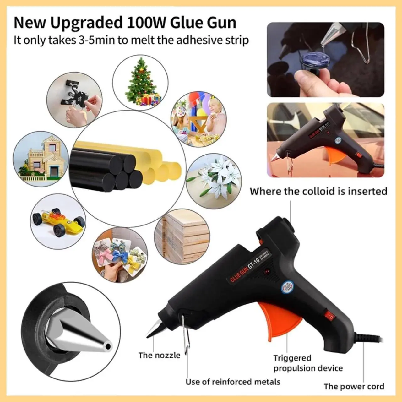 Alt view image 7 of 7 - Car Dent Puller, Paintless Dent Removal Kit with Slide Hammer Dent Puller, Suction Cup, Bridge Puller, Glue Gun for Body Repair Dent Removal Tools, Hail Damage, Door Dings, Fridge