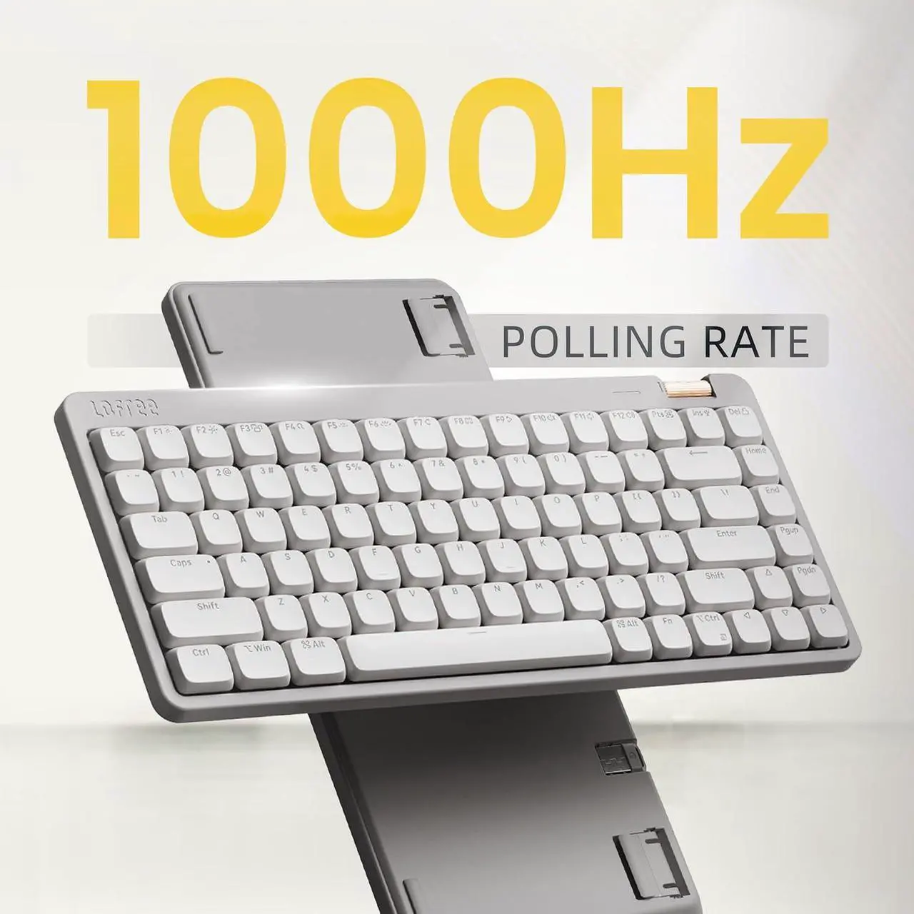 Alt view image 6 of 7 - 100 Keys Low Profile Mechanical Keyboard, Swappable Rechargeable Wireless Keyboard with 2.4G Receiver, Bluetooth and Wired Connection for Windows, Mac/Spector Linear Switches (Off-White)