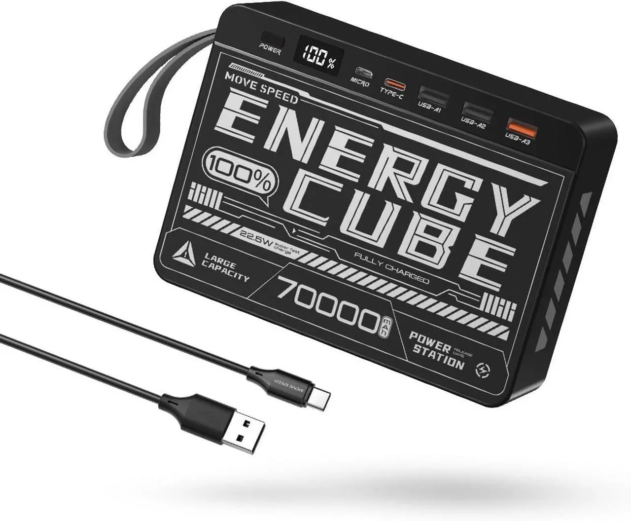 Main image of MOVE SPEED 2025 Upgrade 70000mAh Power Bank High Capacity, 22.5W Max PD 3.0 Fast Charging, Large Power Bank,4 Outputs 2 Inputs,LED Display,USB-C Battery Packs for iPhone, Samsung,Camping,Travel