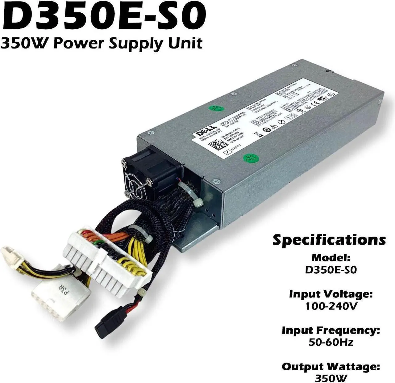 Main image of Dell PowerEdge R310 Server D350E-S0 350W Switching Power Supply PSU 0R109K R109K