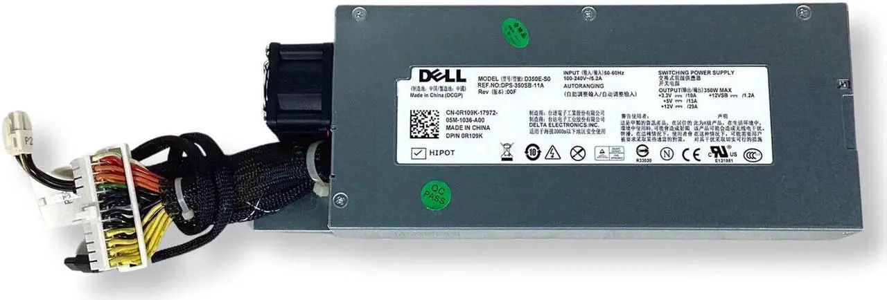 Alt view image 6 of 7 - Dell PowerEdge R310 Server D350E-S0 350W Switching Power Supply PSU 0R109K R109K