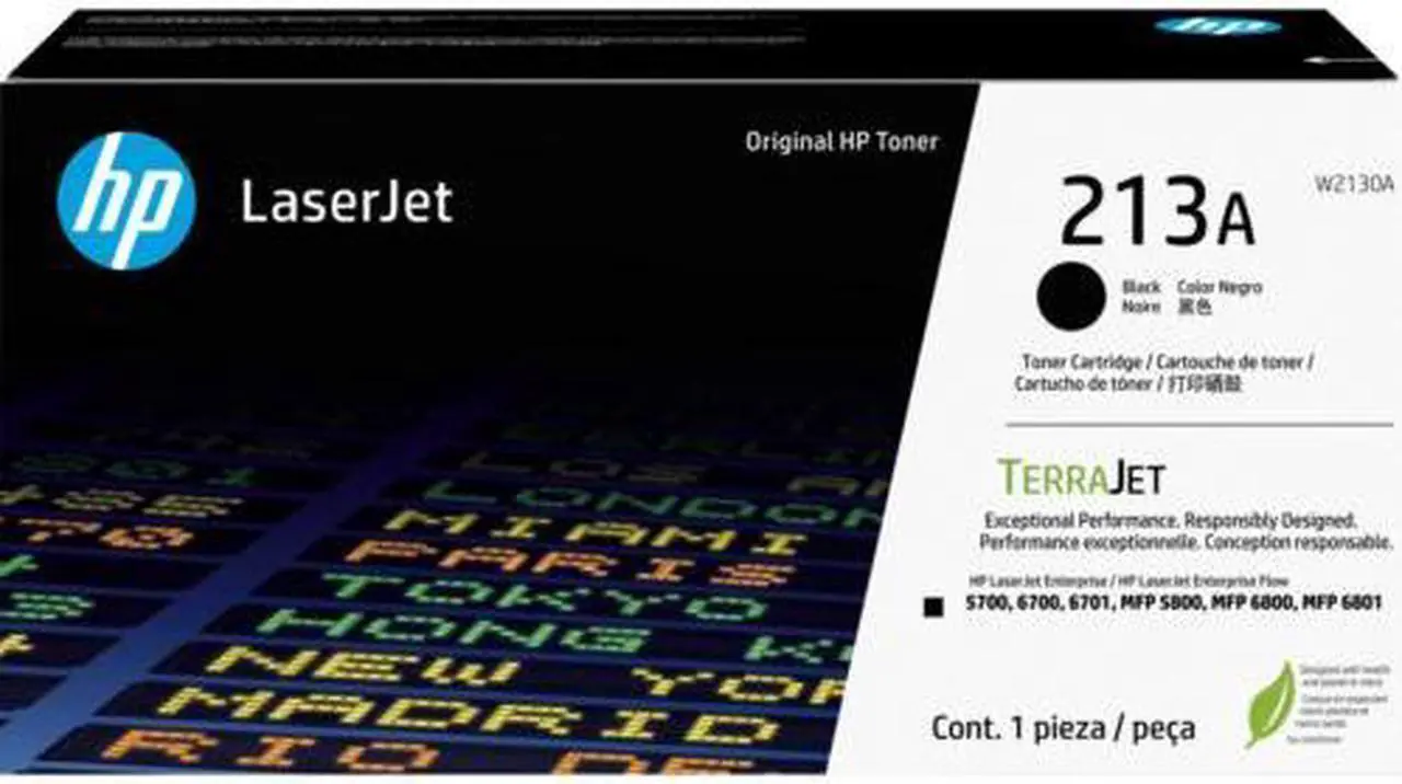 Main image of HP 213A Black Original LaserJet Toner Cartridge, ~3,500 pages, W2130A