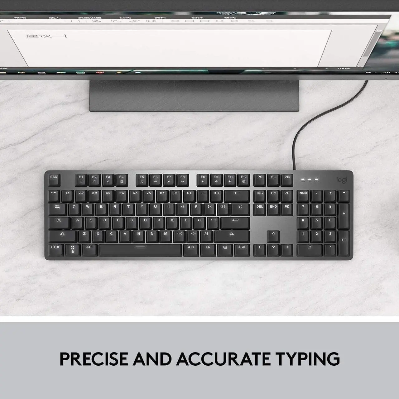 Alt view image 2 of 7 - Logitech K845 Mechanical Iluminated Keyboard corded aluminum mechanical keyboard