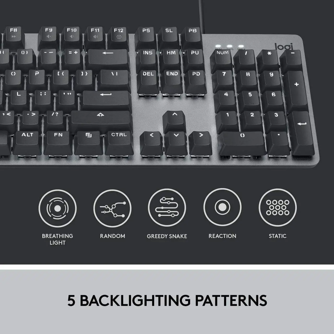 Alt view image 4 of 7 - Logitech K845 Mechanical Iluminated Keyboard corded aluminum mechanical keyboard