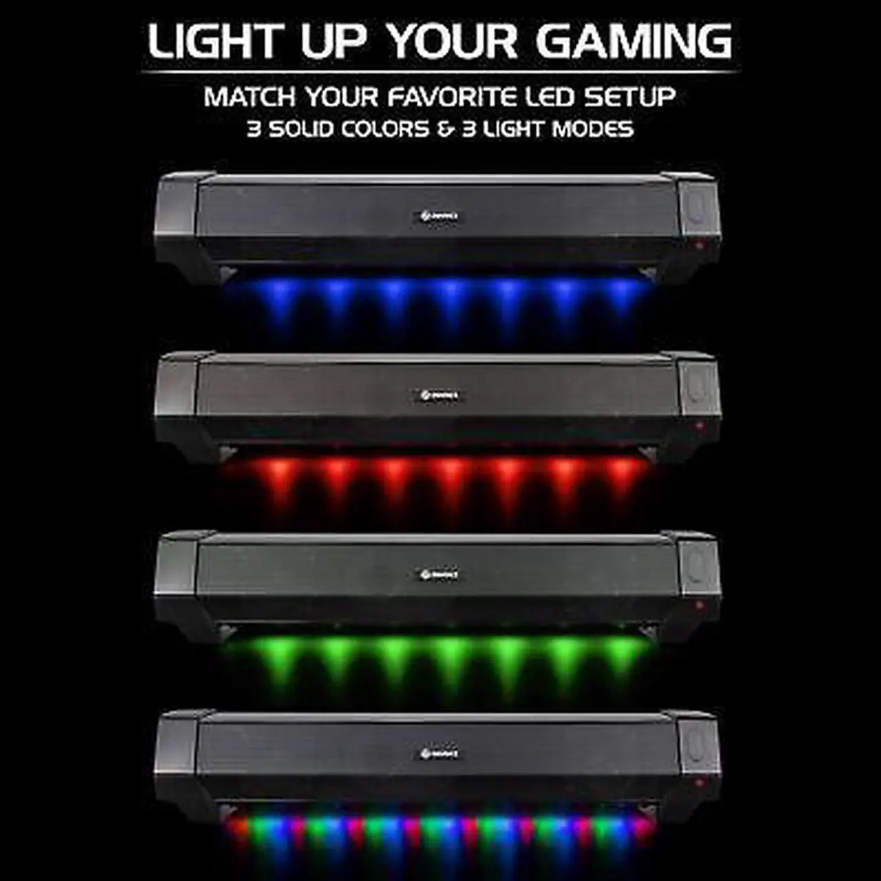 Alt view image 6 of 7 - Gaming Speaker Soundbar - Under Monitor PC LED Speaker with 40W Peak Audio Power