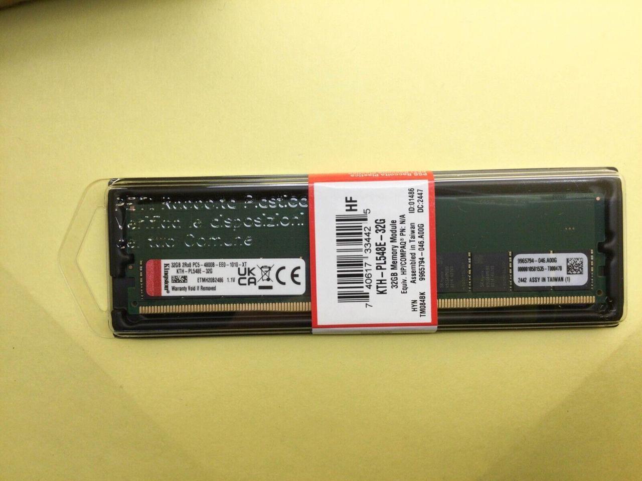 Main image of Kingston 32GB 2Rx8 DDR5-4800MHz ECC UDIMM Server Memory KTH-PL548E-32G New