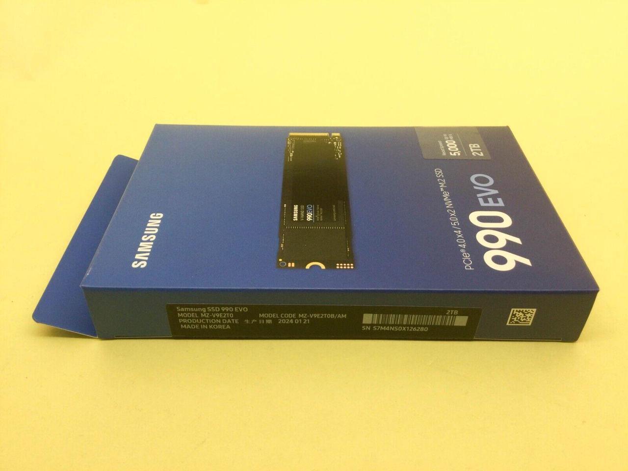 Alt view image 3 of 3 - Samsung 990 EVO 2TB NVMe PCIe M.2 2280 Internal SSD MZ-V9E2T0B/AM Sealed - OEM