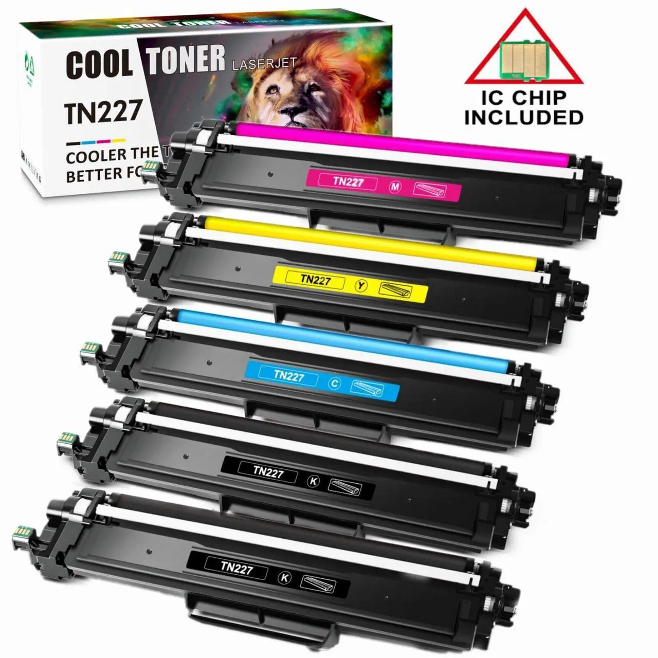 Main image of 5PK Compatible for Brother TN227 Toner TN223 MFC-L3770CDW HL-L3270CDW HL-L3210CW - OEM
