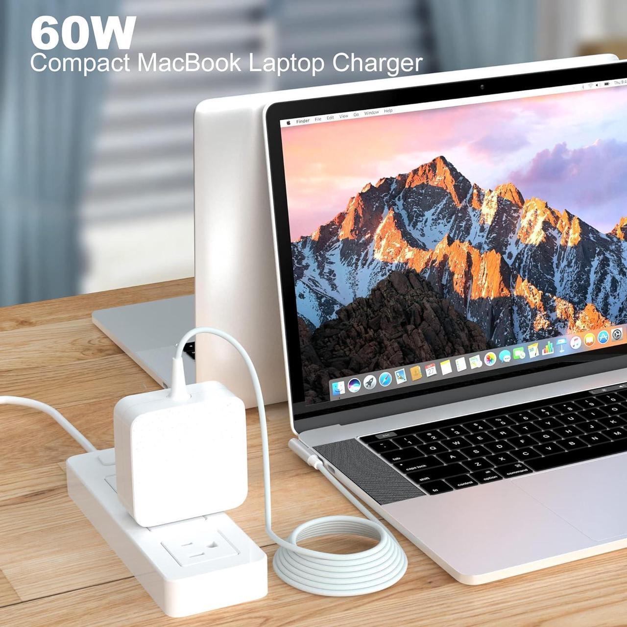Alt view image 6 of 7 - Mac Book Pro Charger Replacement for 13-inch MacBook Pro Display (Before Mid 2012) 60W AC Adapter L-Tip Connector for MacBook air Charger (Before 2011)