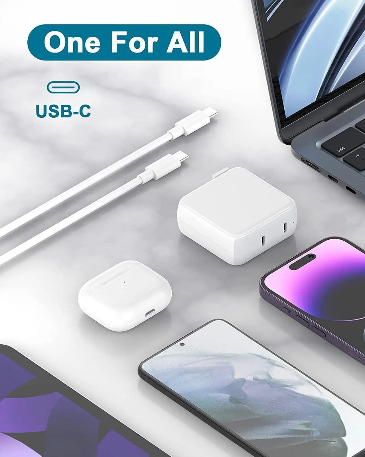 Alt view image 6 of 7 - Charger for MacBook Air MacBook Pro 13 14 15 16 inch 2024 2023 2022 2021 2020 2019, M1 M2 M3, iPad Pro Air Mini, iPhone 15 Pro Max Plus, 67W Dual Port USB C Power Adapter, 6.6FT USB-C Charging Cable