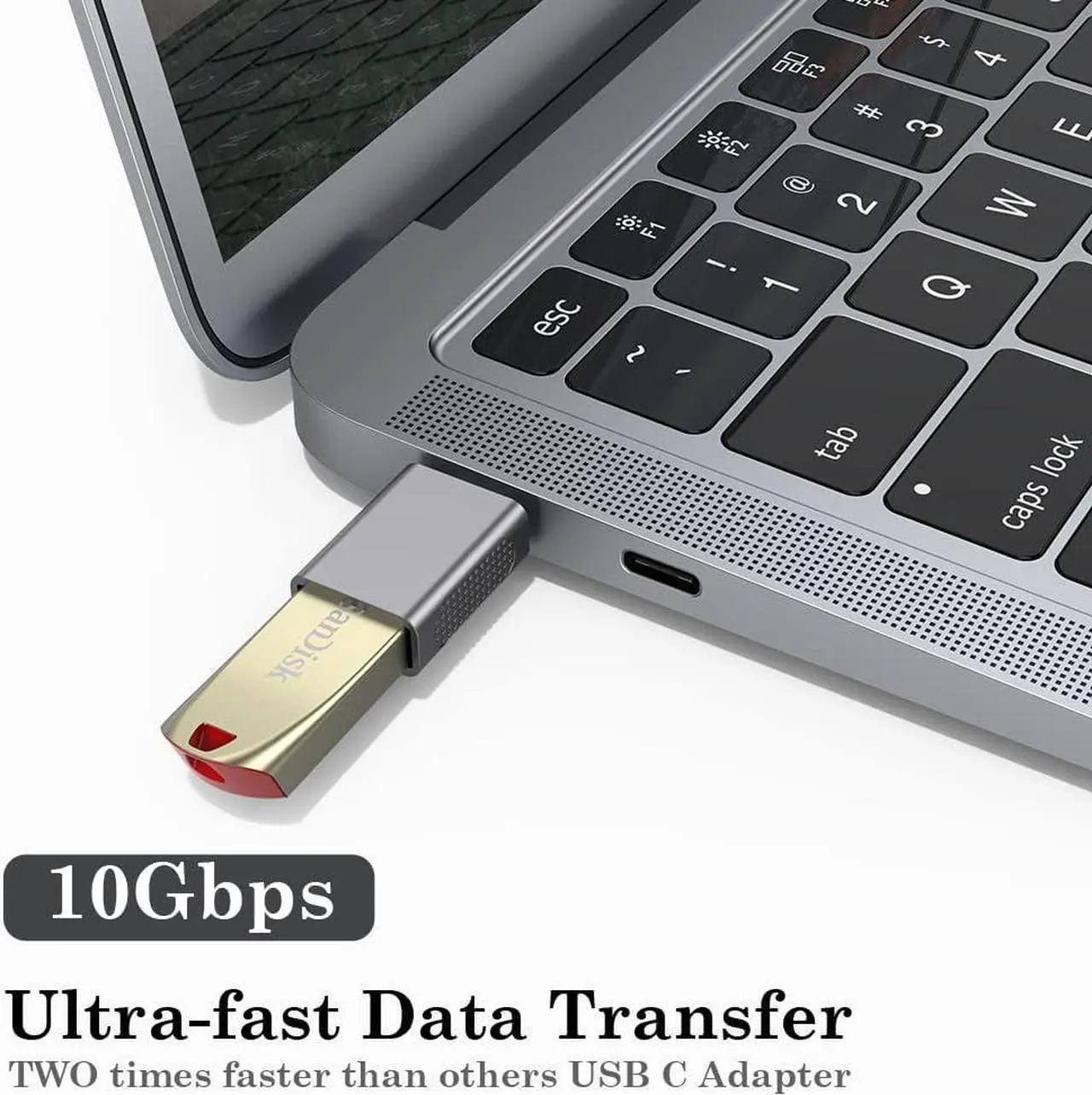 Alt view image 3 of 7 - 10Gbps USB C to USB 3.1 Adapter (3 Pack) USB Type C Male to USB A Female Thunderbolt 4/3 to USB Converter for iPhone 15 MacBook iMac iPad and More Type C Devices - Space Gray