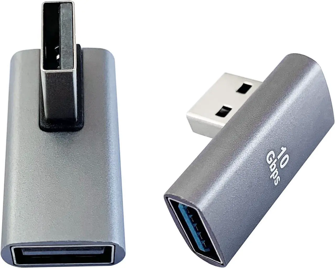 Alt view image 2 of 5 - 90 Degree USB 3.1 Adapter Combo Left and Right Angle USB A Converter Extender Male to Female Coupler Connector for Laptop USB A Charger Power Bank and More