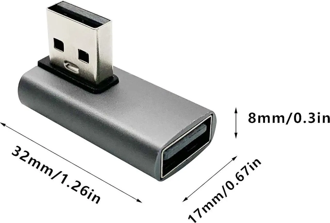 Alt view image 5 of 5 - 90 Degree USB 3.1 Adapter Combo Left and Right Angle USB A Converter Extender Male to Female Coupler Connector for Laptop USB A Charger Power Bank and More