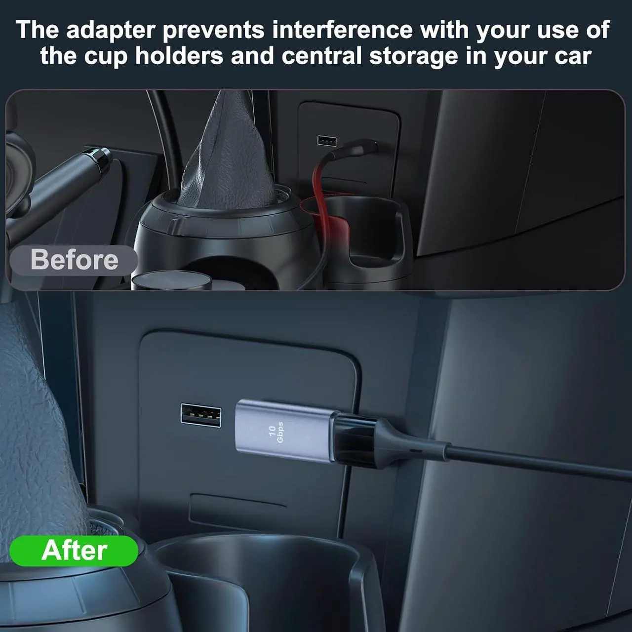 Alt view image 4 of 7 - 4 Pack USB 3.1 90 Degree Adapter 2*Left Angle&2*Right Angle USB A Male to Female Adapter for PC Laptop USB A Car Charger Power Bank and Most USB Devices