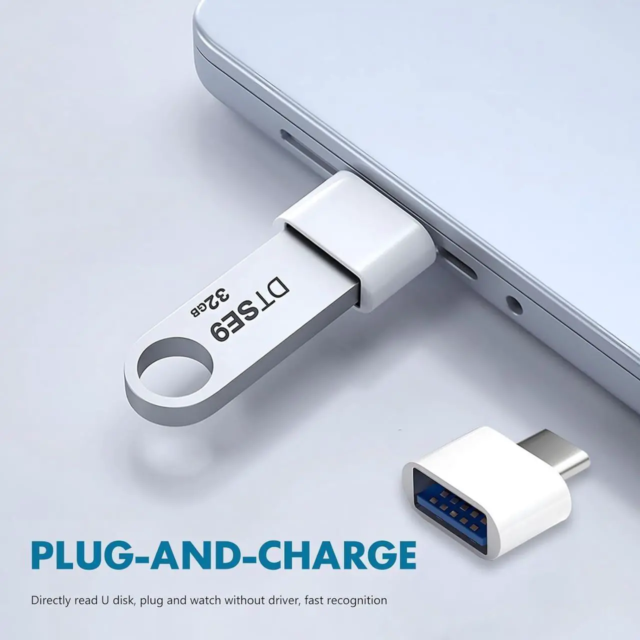 Alt view image 5 of 7 - 10 Pack USB to USB-C Adapter USB Type-C Male to USB A Female for USB Micro-B Devices Flash Drive Mouse Keyboard Game Controller