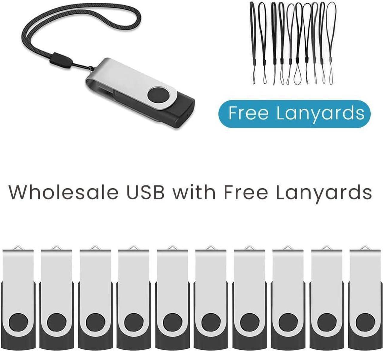 Alt view image 6 of 7 - 50 Pack Flash Drives 2GB with Lanyards Premium USB 2.0 Thumb Drives Bulk USB Memory Stick 2GB Pendrive Jump Drive (2GB 50 Pack Black)
