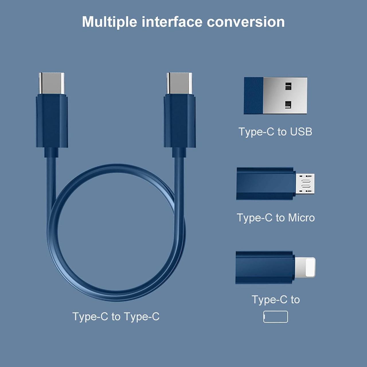 Alt view image 3 of 6 - USB Adapter Micro USB Charging Cable with USB C Lightning Adapter Lightning to USB C Adapter Multi Charging Cable Storage Box Contains SIM Card Holder