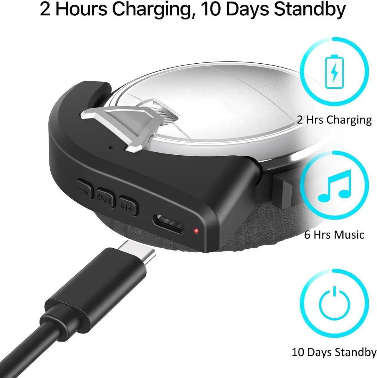 Alt view image 4 of 7 - aptX Wireless Bluetooth 5.0 Adapter for Bose QC3 QuietComfort 3 with Mic/Volume Control, Black