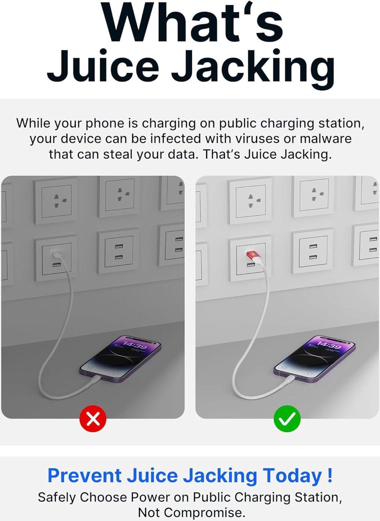 Alt view image 7 of 7 - USB Data Blocker (4-Pack) USB-A Defender Only for Quick Charge Protect Against Juice Jacking Refuse Hacking Provide Safe Charging- Red