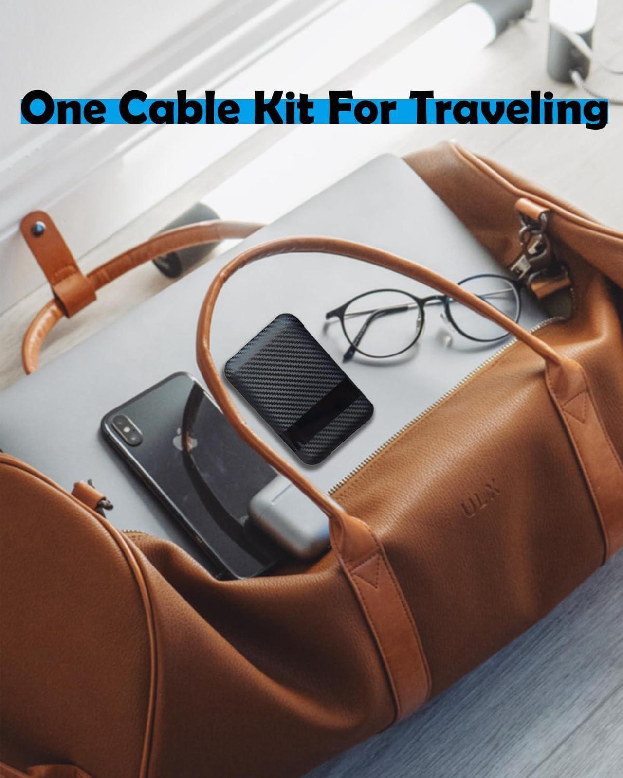 Alt view image 3 of 7 - USB Type C to C Charging and Data Transfer Cable with 3 Adapters Combination Set in Credit Card Size Case