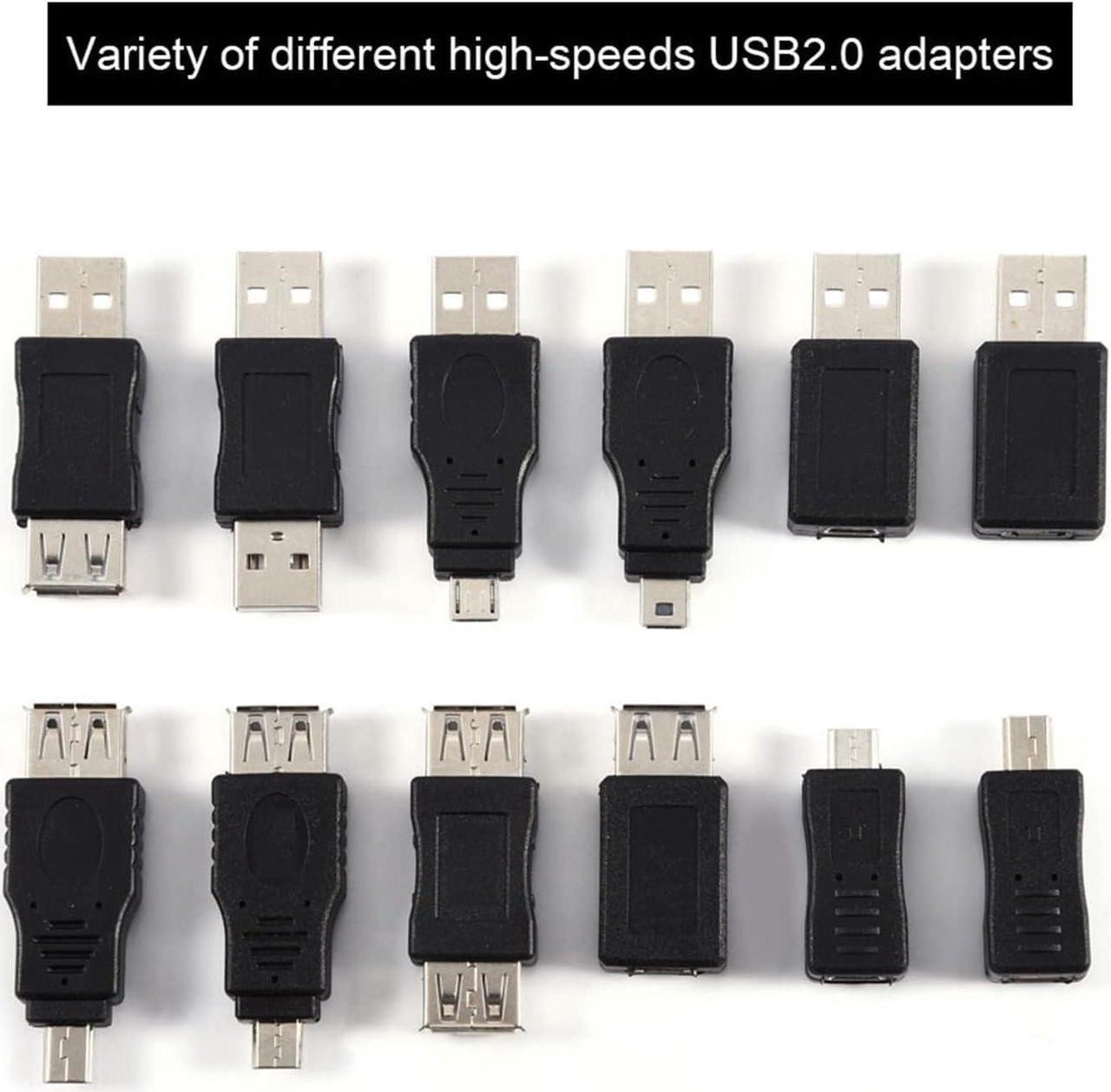 Alt view image 5 of 7 - 12PCS USB OTG Adapter Multiple USB2.0 Male to Female Adapter Micro USB Converter Adapter Kit for Computer Tablet PC Mobile Phone