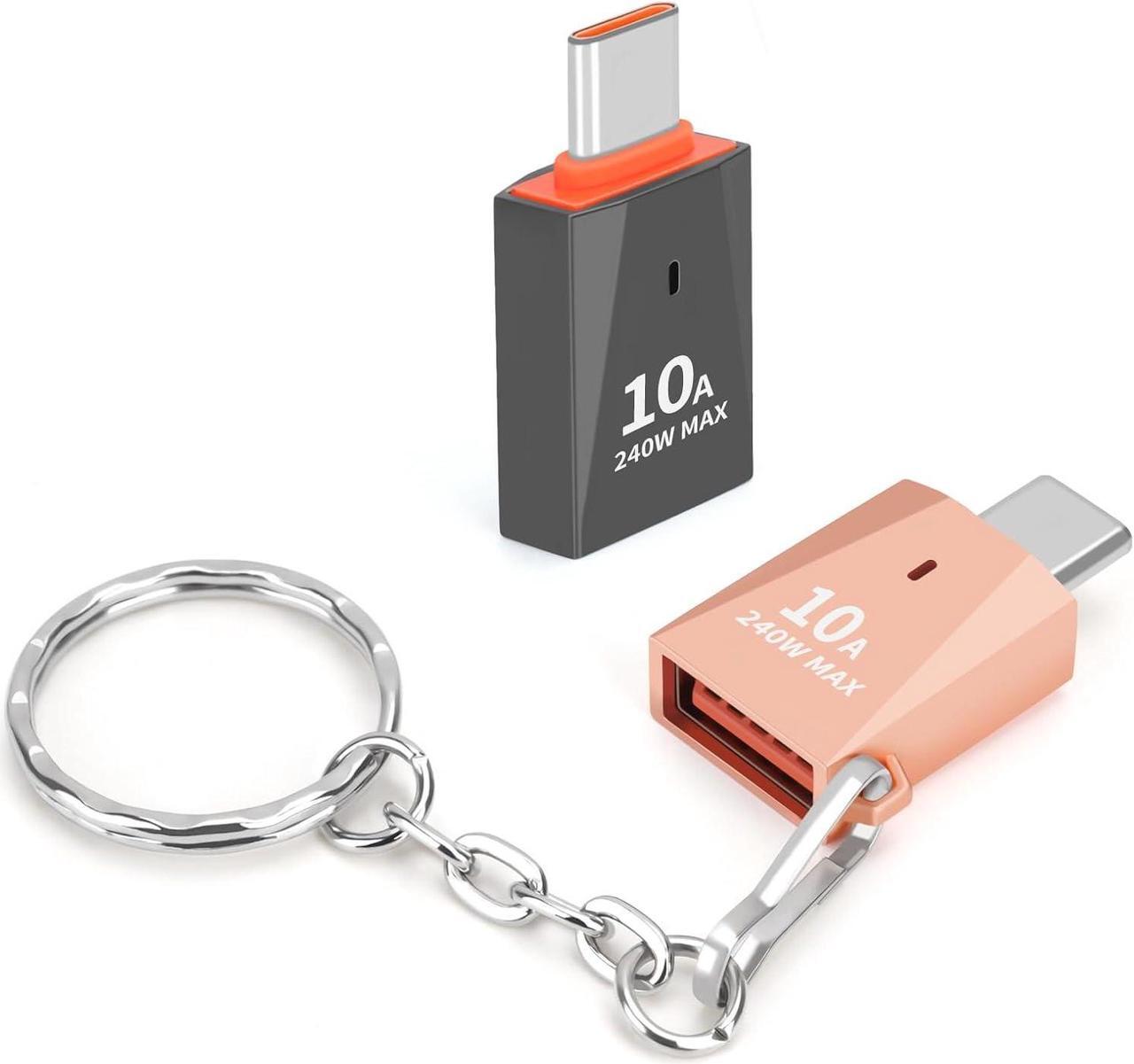 Main image of Upgraded Zinc Alloy USB C to USB Adapter 2 Pack Type C Male to USB 3.0 Female Converter OTG Adapter with Keychain Compatible with iPad Samsung Galaxy Google Pixel (Rose Gold+Black)