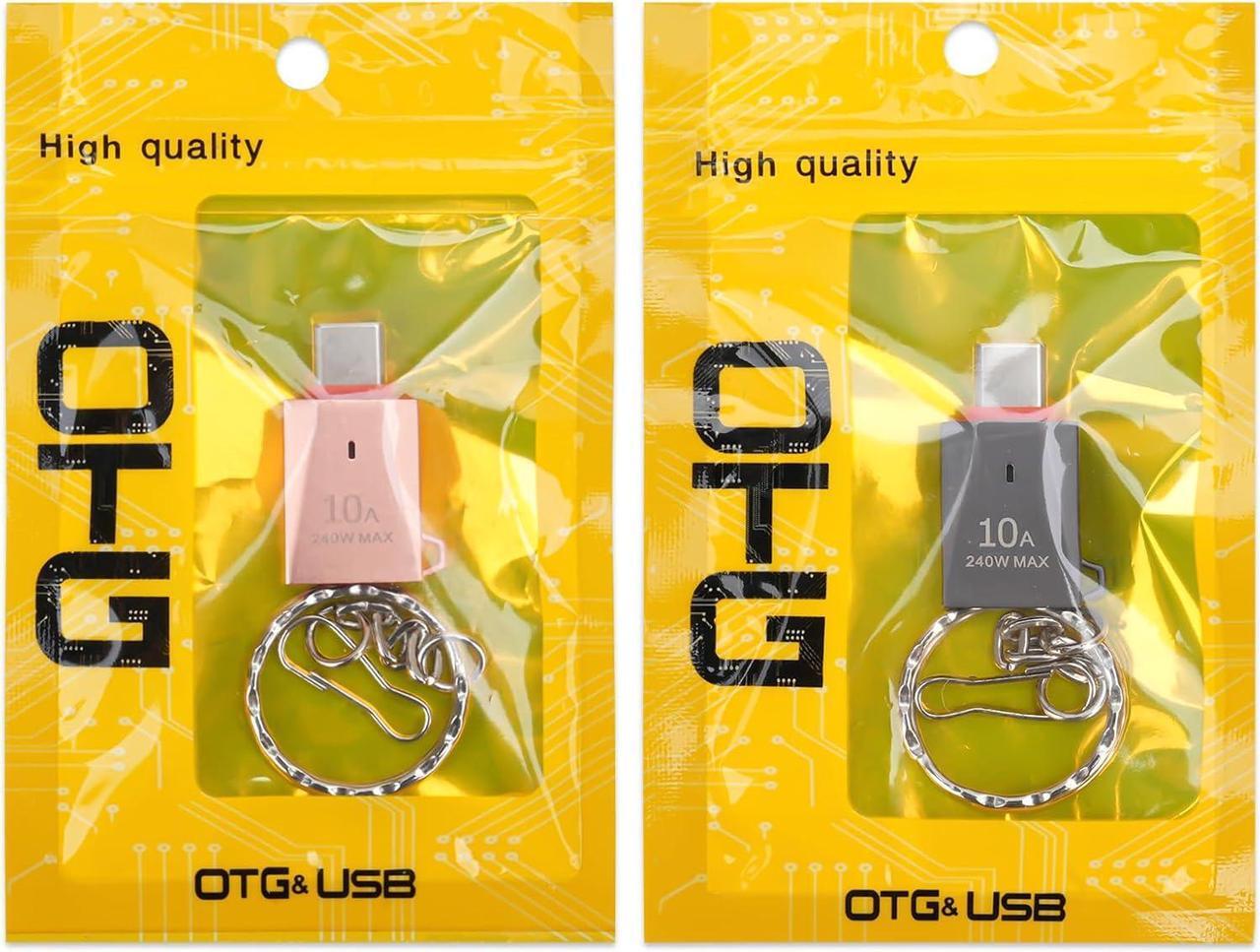 Alt view image 6 of 7 - Upgraded Zinc Alloy USB C to USB Adapter 2 Pack Type C Male to USB 3.0 Female Converter OTG Adapter with Keychain Compatible with iPad Samsung Galaxy Google Pixel (Rose Gold+Black)
